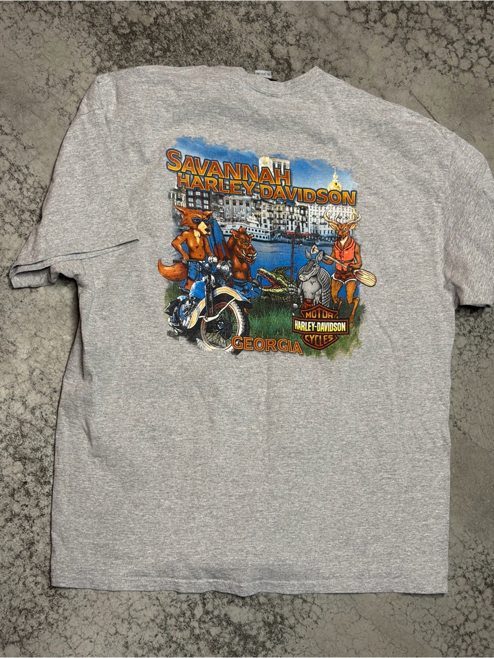 Harley Davidson Motorcycles Savannah Georgia Animal Bikers T shirt Size 2XL
